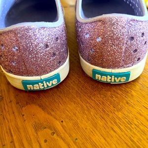 Native purple sparkle shoes in toddler size 9. In great condition.